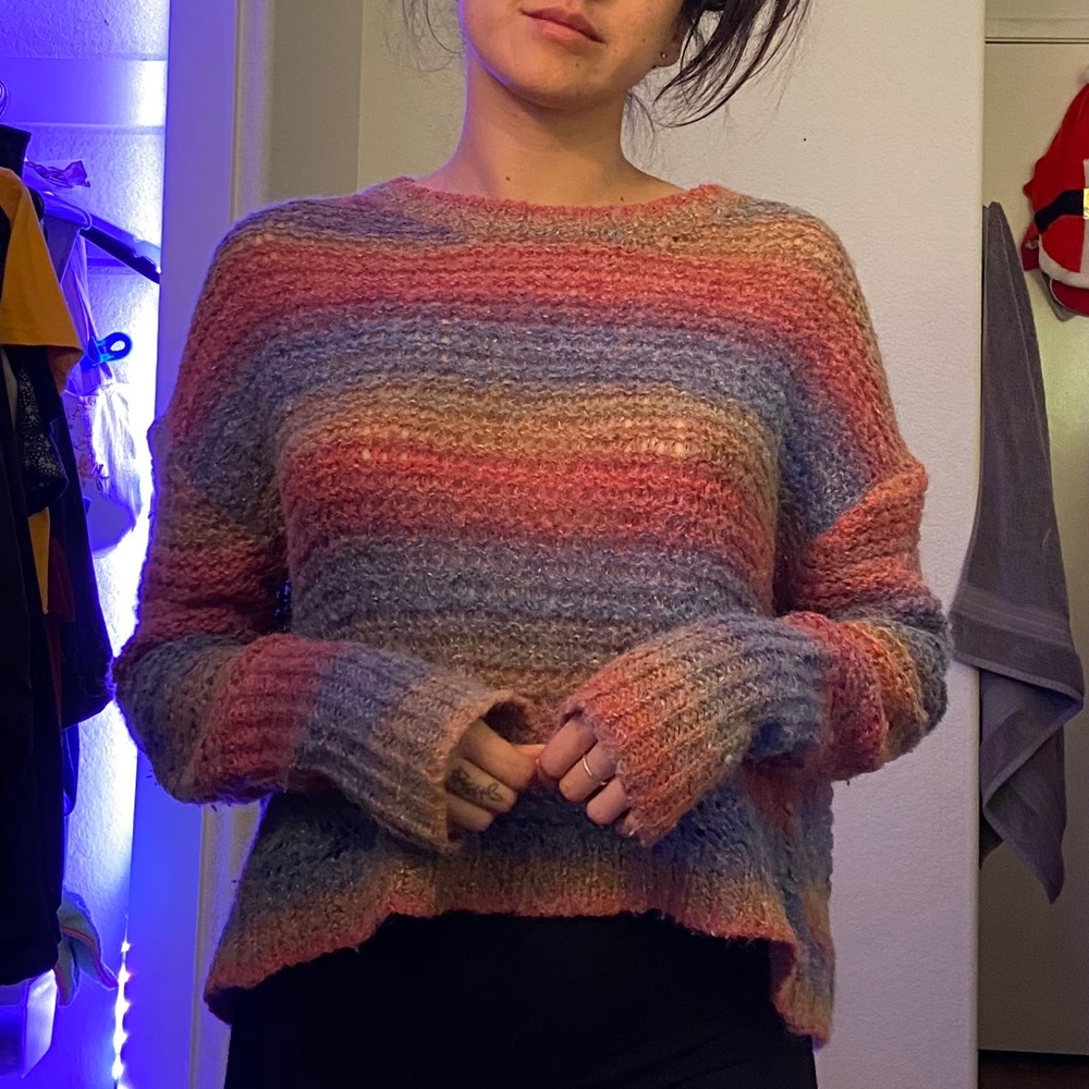 Rainbow knit sweater